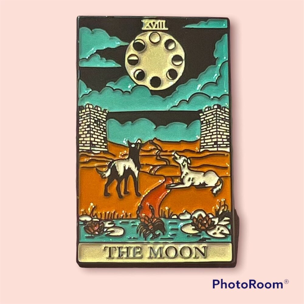 The Moon Traditional Tarot Card Enamel Pin